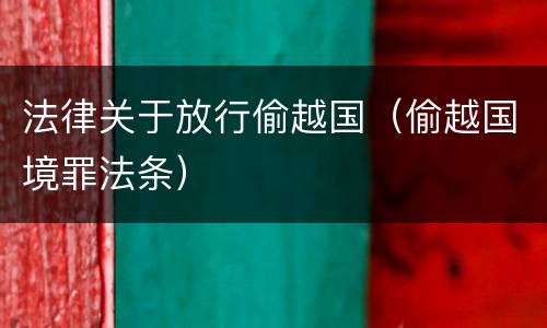 法律关于放行偷越国（偷越国境罪法条）