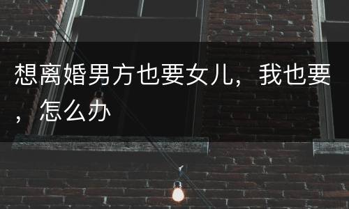 想离婚男方也要女儿，我也要，怎么办