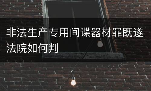 非法生产专用间谍器材罪既遂法院如何判