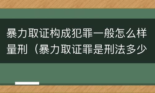 暴力取证构成犯罪一般怎么样量刑（暴力取证罪是刑法多少条）