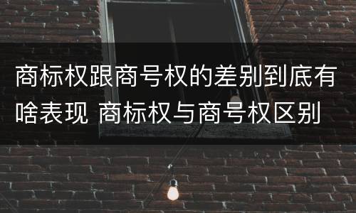 商标权跟商号权的差别到底有啥表现 商标权与商号权区别