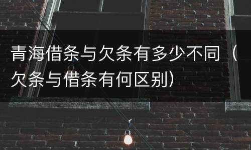 青海借条与欠条有多少不同（欠条与借条有何区别）