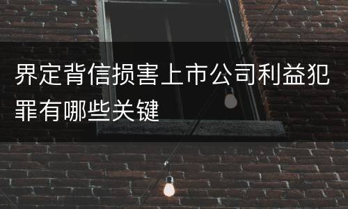 界定背信损害上市公司利益犯罪有哪些关键