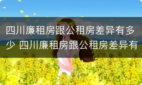 四川廉租房跟公租房差异有多少 四川廉租房跟公租房差异有多少钱一个月