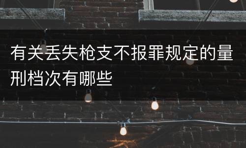 有关丢失枪支不报罪规定的量刑档次有哪些