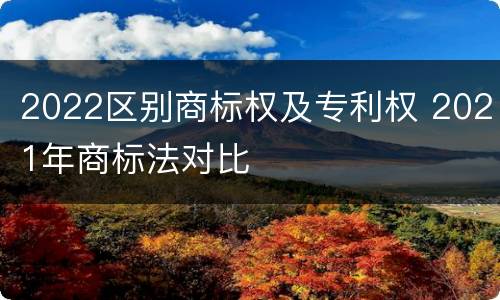 2022区别商标权及专利权 2021年商标法对比