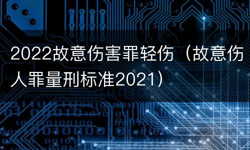 2022故意伤害罪轻伤（故意伤人罪量刑标准2021）