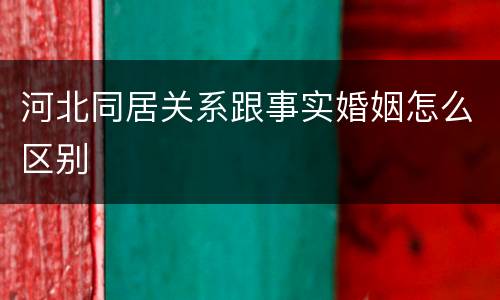 河北同居关系跟事实婚姻怎么区别