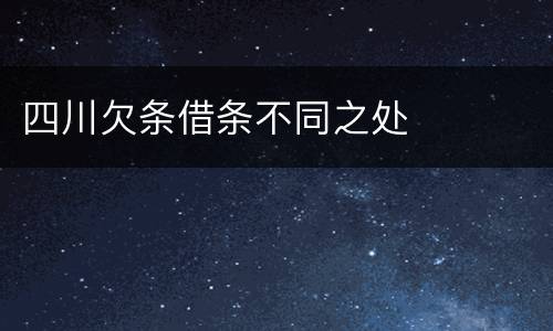 四川欠条借条不同之处