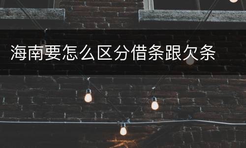 海南要怎么区分借条跟欠条
