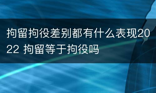 拘留拘役差别都有什么表现2022 拘留等于拘役吗