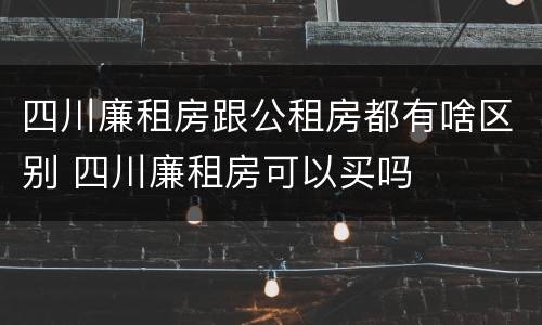 四川廉租房跟公租房都有啥区别 四川廉租房可以买吗