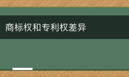 商标权和专利权差异