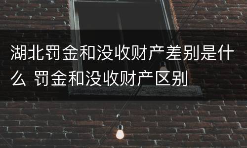 湖北罚金和没收财产差别是什么 罚金和没收财产区别