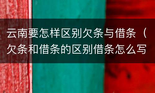 云南要怎样区别欠条与借条（欠条和借条的区别借条怎么写）
