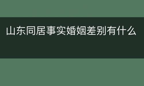 山东同居事实婚姻差别有什么