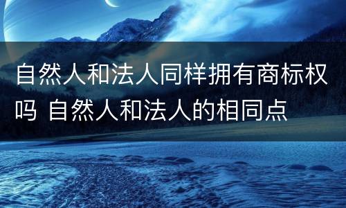 自然人和法人同样拥有商标权吗 自然人和法人的相同点