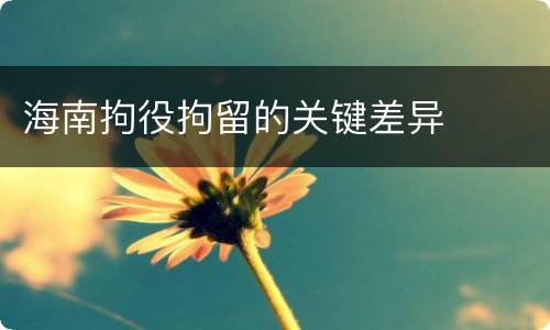 海南拘役拘留的关键差异