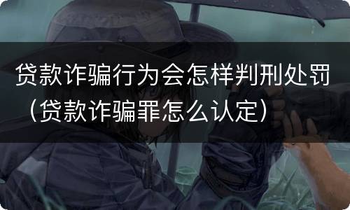 贷款诈骗行为会怎样判刑处罚（贷款诈骗罪怎么认定）
