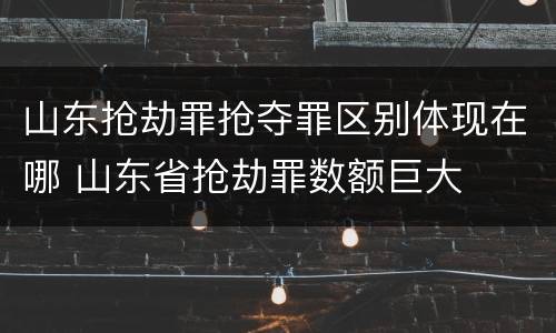 山东抢劫罪抢夺罪区别体现在哪 山东省抢劫罪数额巨大