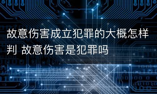故意伤害成立犯罪的大概怎样判 故意伤害是犯罪吗