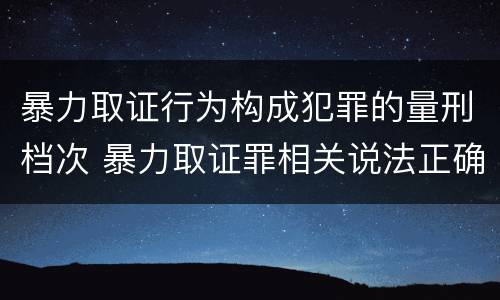 暴力取证行为构成犯罪的量刑档次 暴力取证罪相关说法正确的是