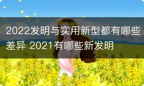 2022发明与实用新型都有哪些差异 2021有哪些新发明