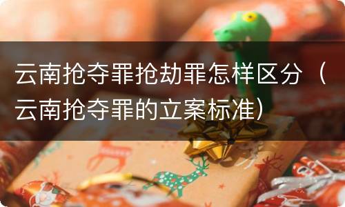 云南抢夺罪抢劫罪怎样区分（云南抢夺罪的立案标准）