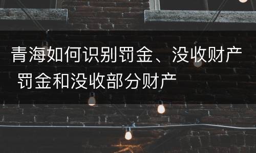 青海如何识别罚金、没收财产 罚金和没收部分财产