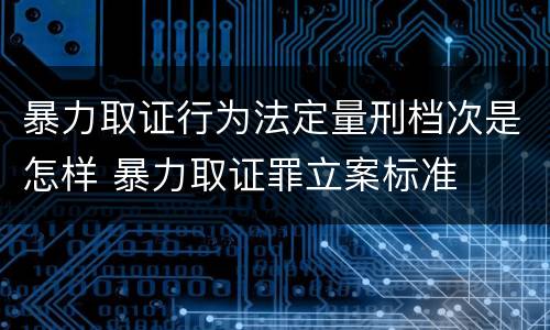 暴力取证行为法定量刑档次是怎样 暴力取证罪立案标准