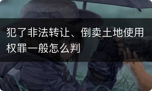 犯了非法转让、倒卖土地使用权罪一般怎么判