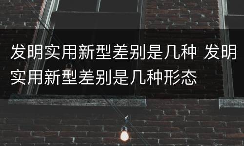 发明实用新型差别是几种 发明实用新型差别是几种形态