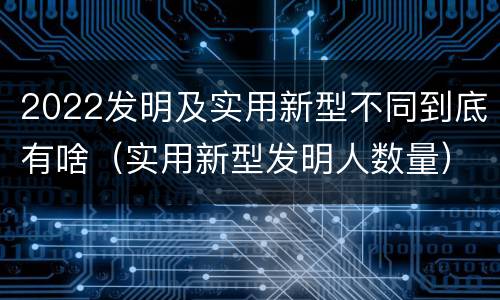 2022发明及实用新型不同到底有啥（实用新型发明人数量）