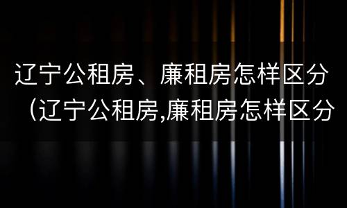辽宁公租房、廉租房怎样区分（辽宁公租房,廉租房怎样区分的）