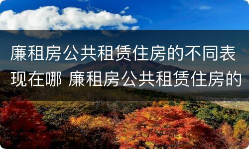 廉租房公共租赁住房的不同表现在哪 廉租房公共租赁住房的不同表现在哪些方面