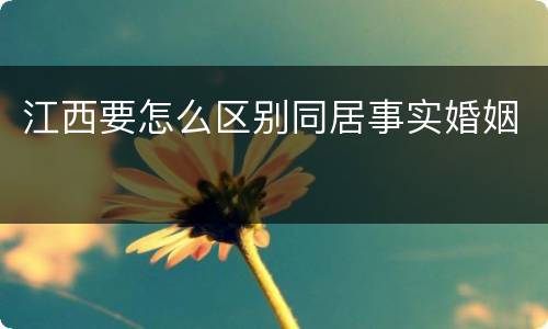 江西要怎么区别同居事实婚姻