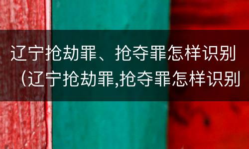 辽宁抢劫罪、抢夺罪怎样识别（辽宁抢劫罪,抢夺罪怎样识别认定）