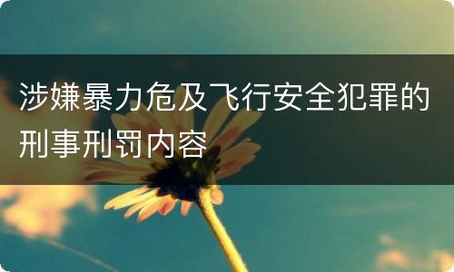 涉嫌暴力危及飞行安全犯罪的刑事刑罚内容