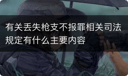 有关丢失枪支不报罪相关司法规定有什么主要内容