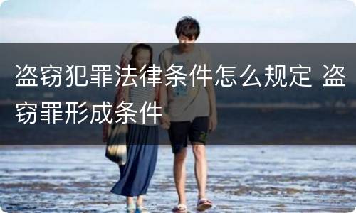盗窃犯罪法律条件怎么规定 盗窃罪形成条件