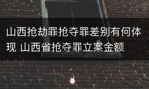 山西抢劫罪抢夺罪差别有何体现 山西省抢夺罪立案金额