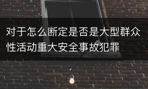 对于怎么断定是否是大型群众性活动重大安全事故犯罪
