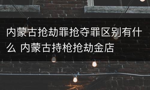 内蒙古抢劫罪抢夺罪区别有什么 内蒙古持枪抢劫金店