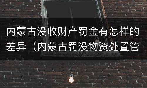 内蒙古没收财产罚金有怎样的差异（内蒙古罚没物资处置管理办法）