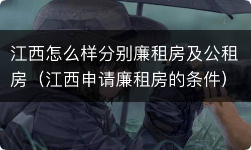 江西怎么样分别廉租房及公租房（江西申请廉租房的条件）