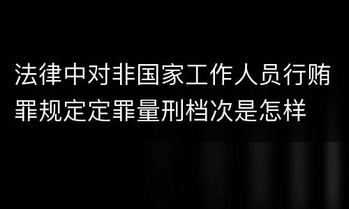 法律中对非国家工作人员行贿罪规定定罪量刑档次是怎样