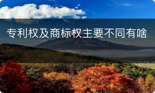 专利权及商标权主要不同有啥