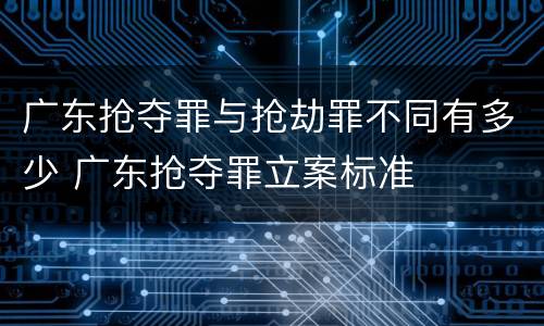 广东抢夺罪与抢劫罪不同有多少 广东抢夺罪立案标准