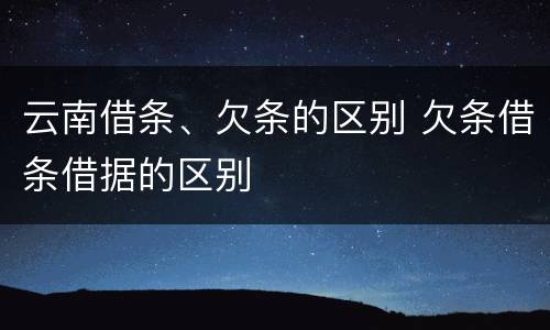 云南借条、欠条的区别 欠条借条借据的区别
