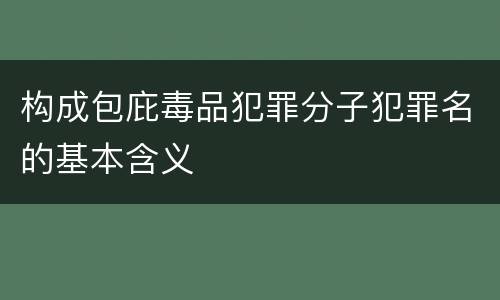 构成包庇毒品犯罪分子犯罪名的基本含义
